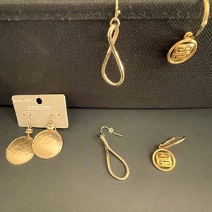 CHICO’S costume gold earrings.